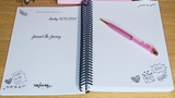 2022 Vision Bundle-Journal/notebook,Solid Multi-color Dry Erase adhesive sticky notes,Gem Bead filled Floral Clip Ink Pen